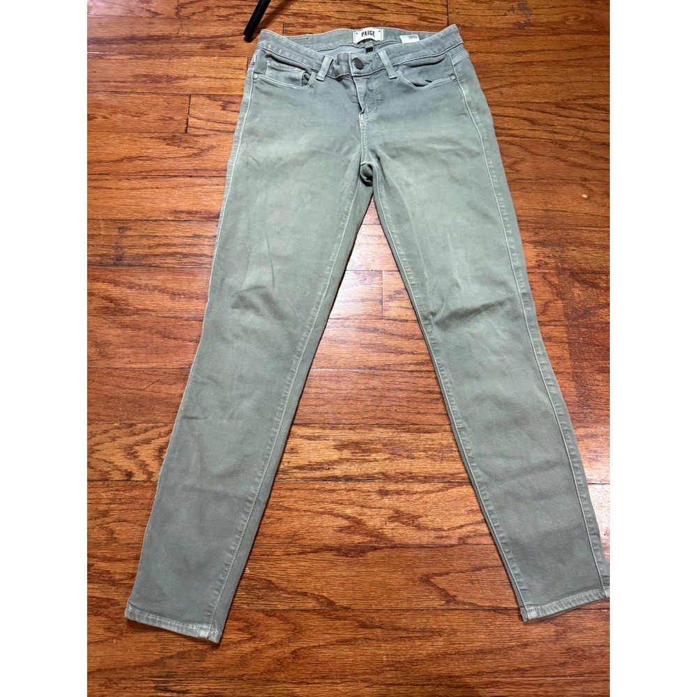 PAIGE Verdugo‎ Ankle Skinny Jeans Sage Green Size 26 Mid Rise Stretch Pants